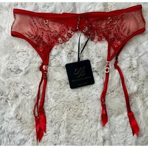 Honey Birdette RUBY ✨❤️ Red & Gold Garter Small